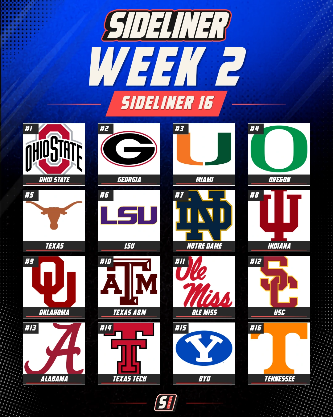 Sideliner 16 — 2026–2027 — Week 2