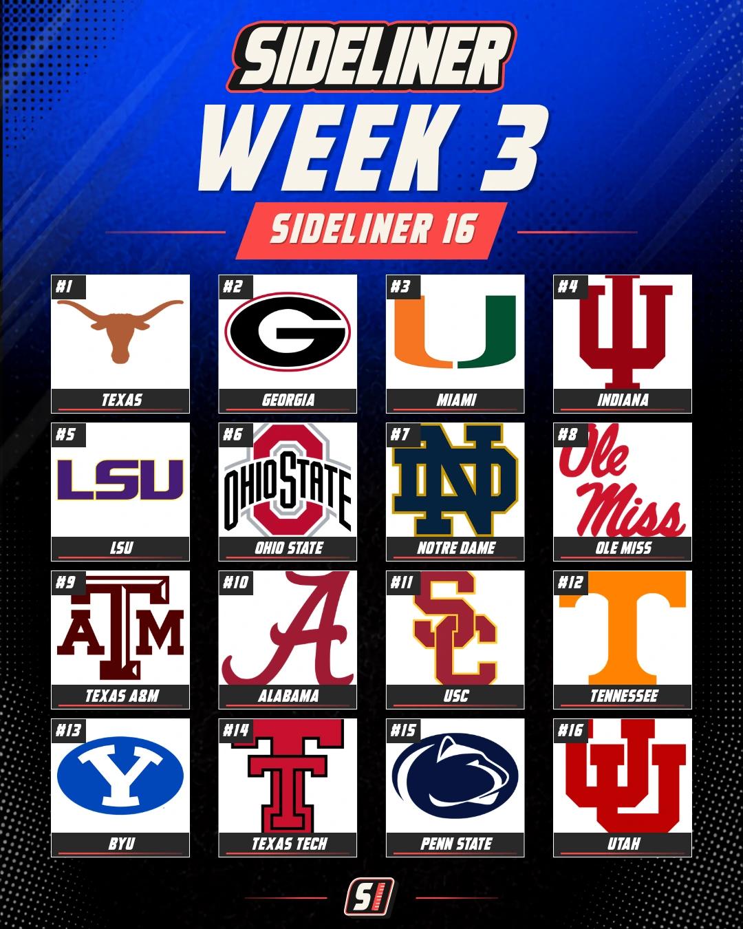 Sideliner 16 — 2026–2027 — Week 3